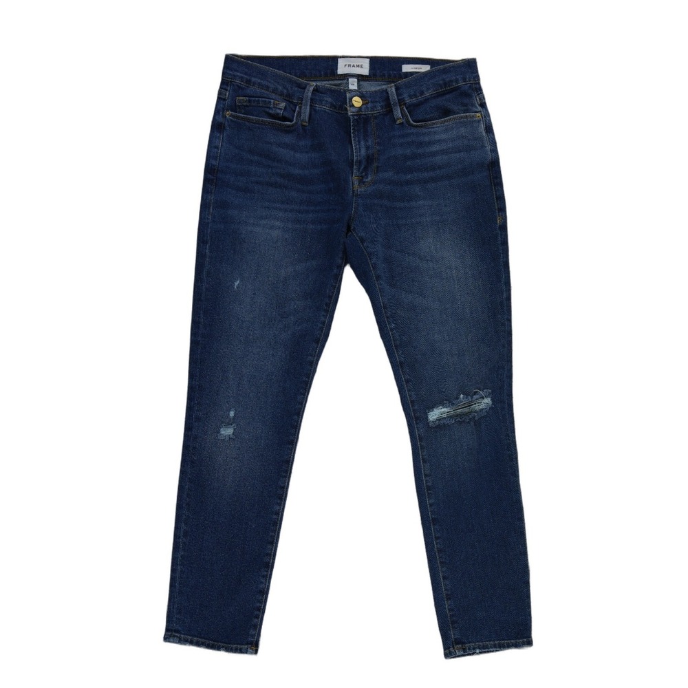 Frame Le Garcon Jeans Women's Size 28 Blue Distressed Slim Boyfriend Denim Indie